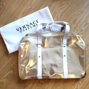Versace Parfums Gold Duffle Bag, New